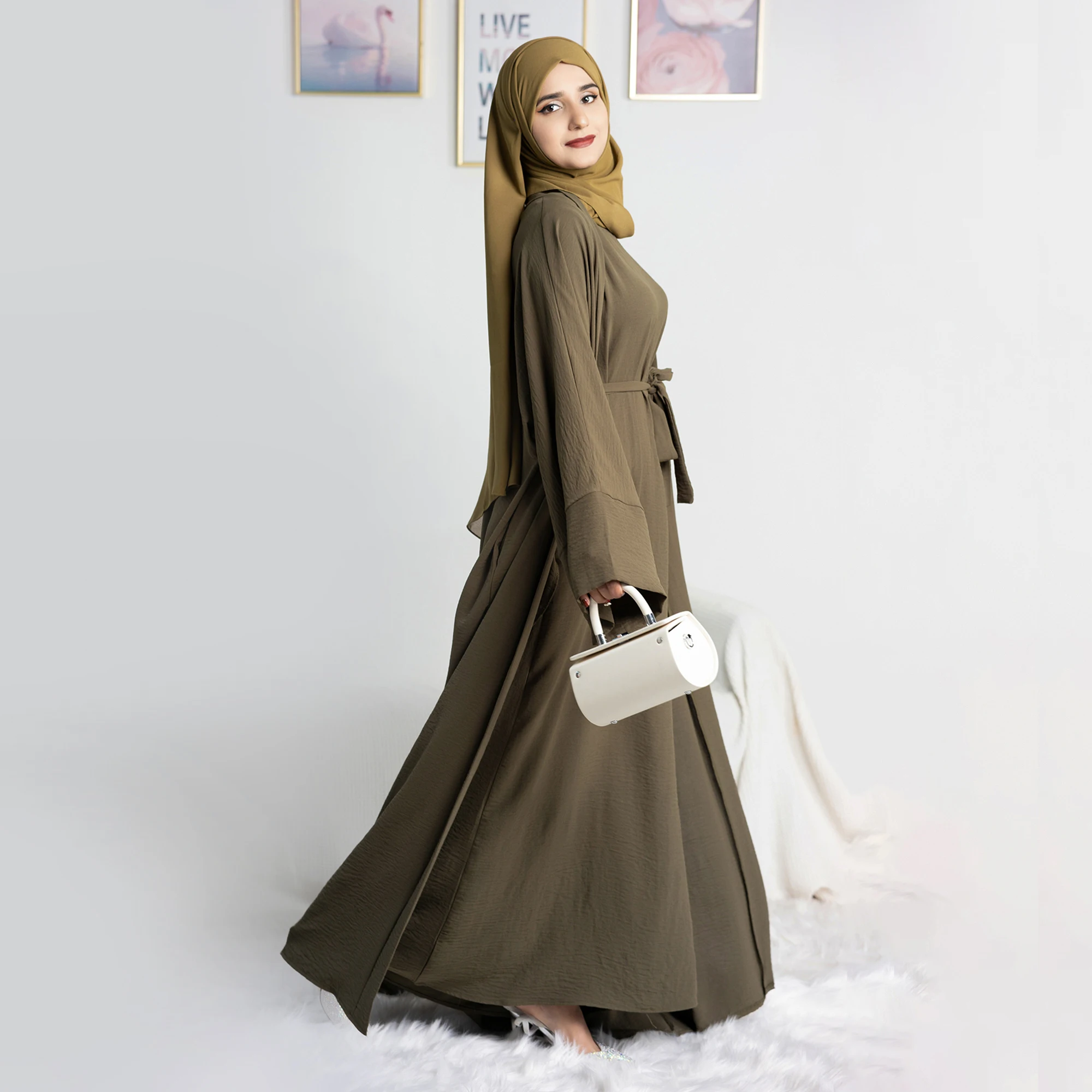 Loriya Hot Selling 2pcs Set Islamic Clothing Dubai Abaya Muslim Dress ...