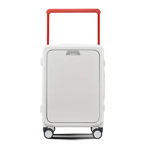 custom logo Wide Spinner Suitcase 20-inch Boarding Zipper Password Box 4-Wheel 360 Spinner Wheels ABS Durable Front Opening Trolley Case