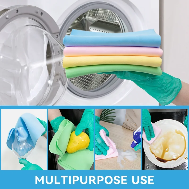Factory Wholesale PVA Pet Wipe Towels Absorbent Microfiber Chamois Cloth with Wet Packaging for Kitchen Dish Shammy Towels
