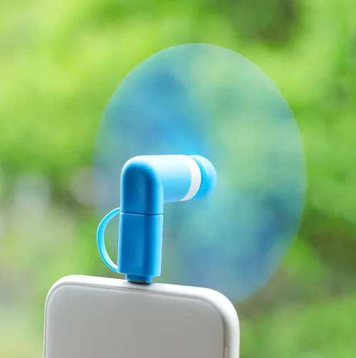 Portable 2 in 1 Mini Soft Phone Fan for Iphone Android Micro Handheld Cooling Cellphone Fan Cooler Mobile Phone Summer USB Fans