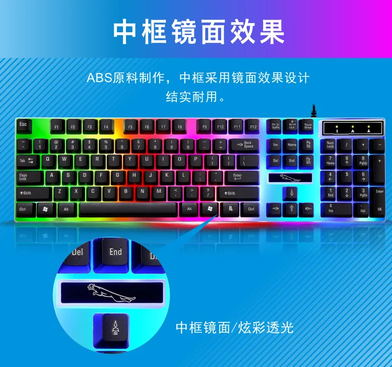 G21B RGB Gaming Keyboard Mouse Combo Kit LED Rainbow Backlit With USB Wire for Laptop Computer