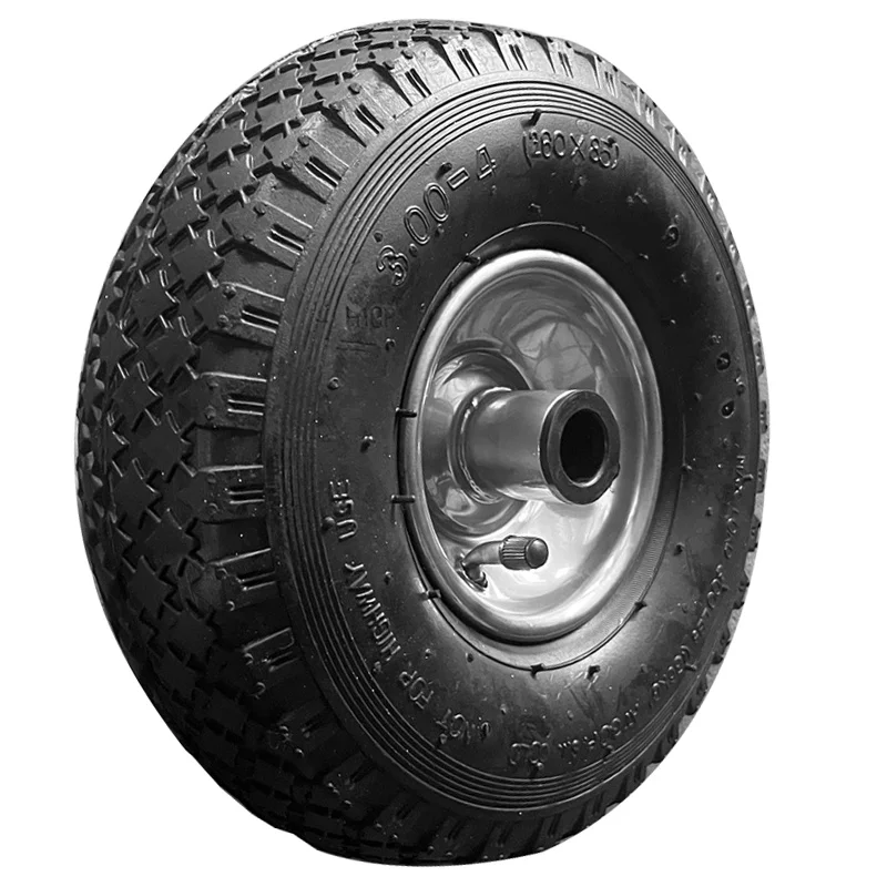 PR1003 10 inch 3.00-4 260x85 Pneumatic Rubber Tire and Wheel, for Wheelbarrow Hand Truck Trolley Lawn Mower Spreader