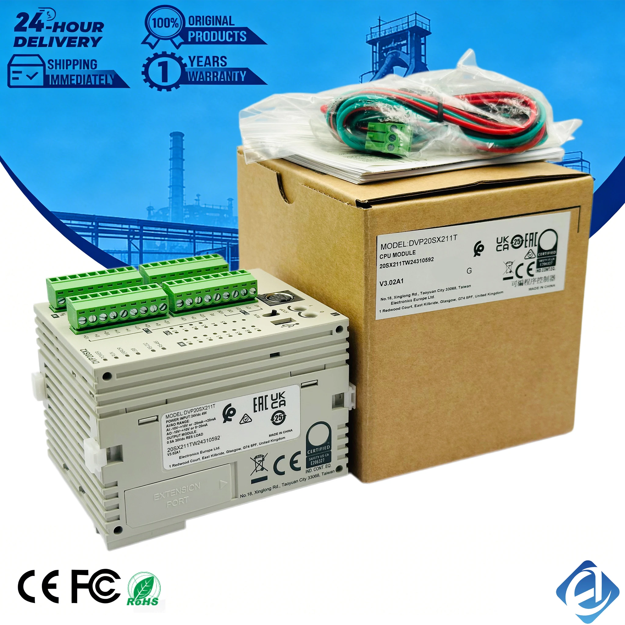 New Original DVP20SX211T Dvp20sx211t CPU Module Stock in Warehouse