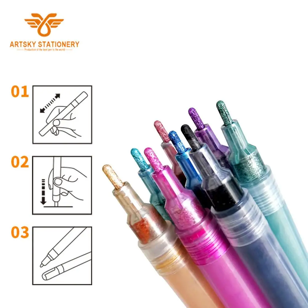 Multifunctional Glare Color Edge Outline Acrylic Marker Pen Art Drawing Color Outline marker