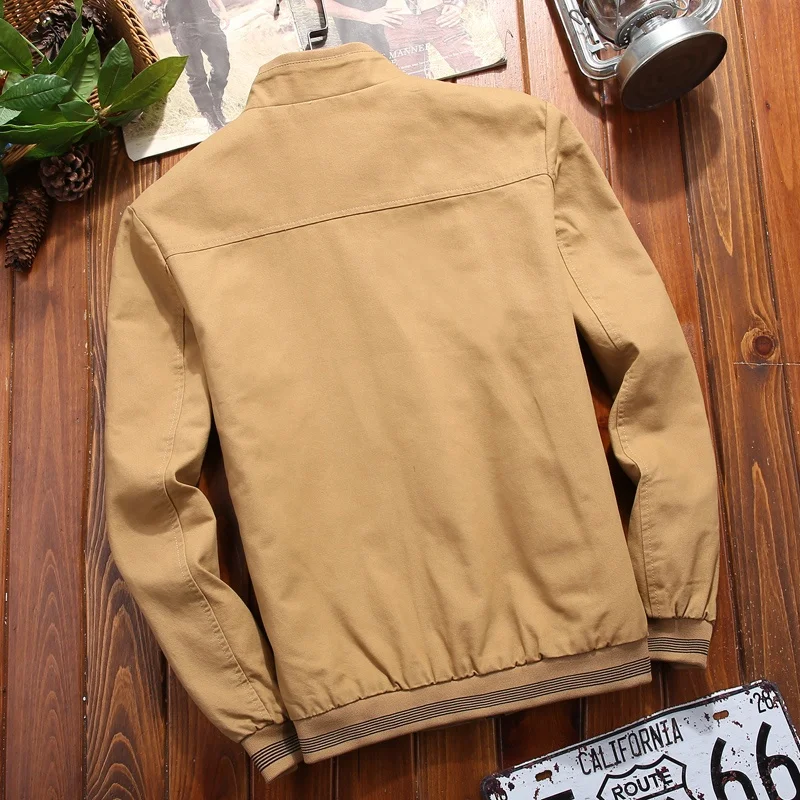Men's Bomber Jacket Men's Washed Cotton Casual Casual Coat Autumn_voghion.com