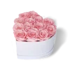 13 rose in scatola a forma di cuore