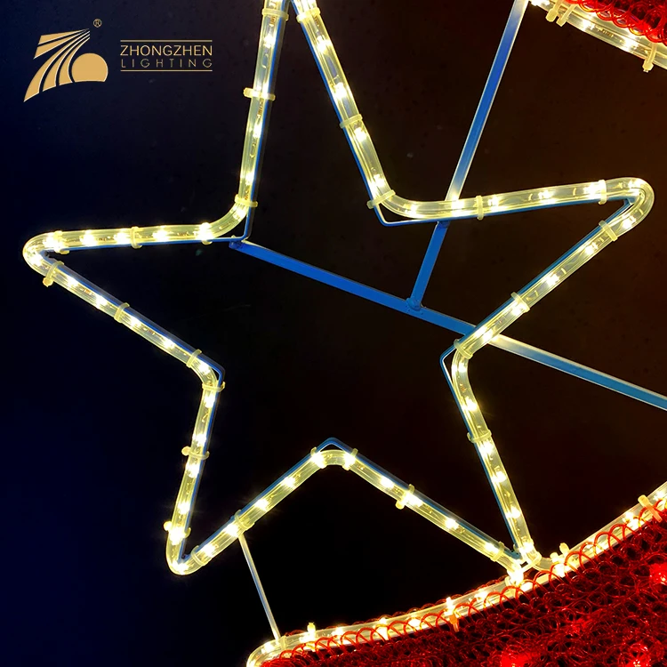 Профессиональное качество водонепроницаемый IP44 уличный декор фонарь 2D Star Motif