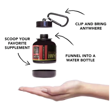 Mini bottiglie portatili per proteine in polvere con portachiavi, imbuto per la salute, bottiglia per medicinali, piccola tazza d'acqua, per riporre sport all'aria aperta  15