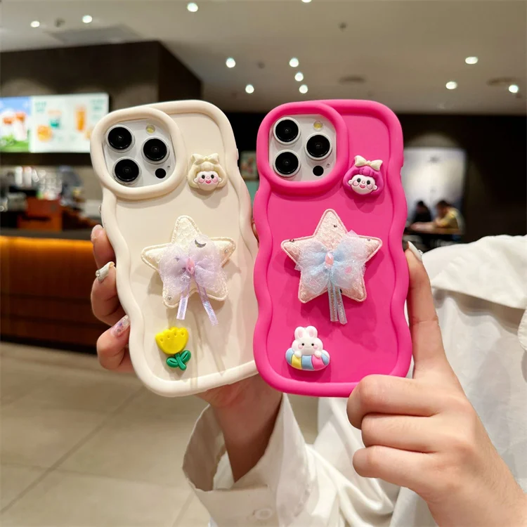 3D Cute Girl Style Colorful Soft Tpu Silicon Back Cover Wave Edge Phone case for Itel P55 P65 55+ Phone case Luxury