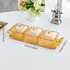 Amber 3-Disc Tray with Curved Handle