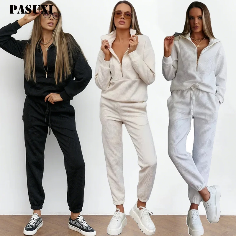 PASUXI New Fashion Strick pullover und Hose mit V-Ausschnitt und