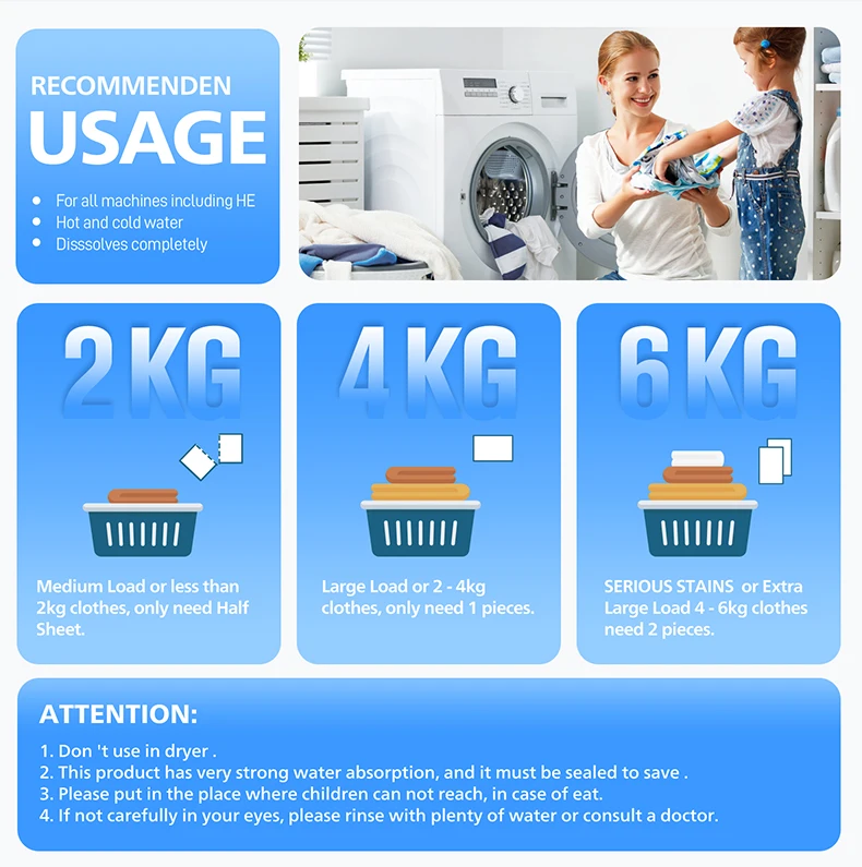 Hot Sell Washing Clothes Eco Friendly Biodegradable Deep Cleaning