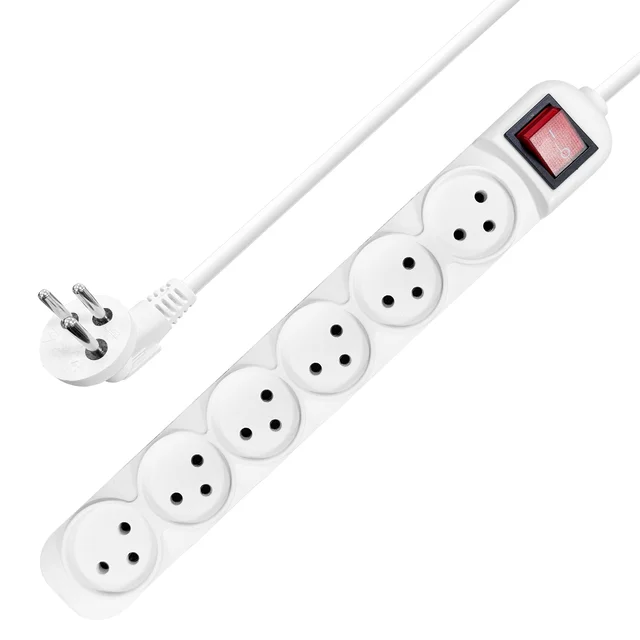 Israel Hot Sale Power Strip 6 Ways Socket With Switch 2M Wire Cable Extension Socket For Israel Market