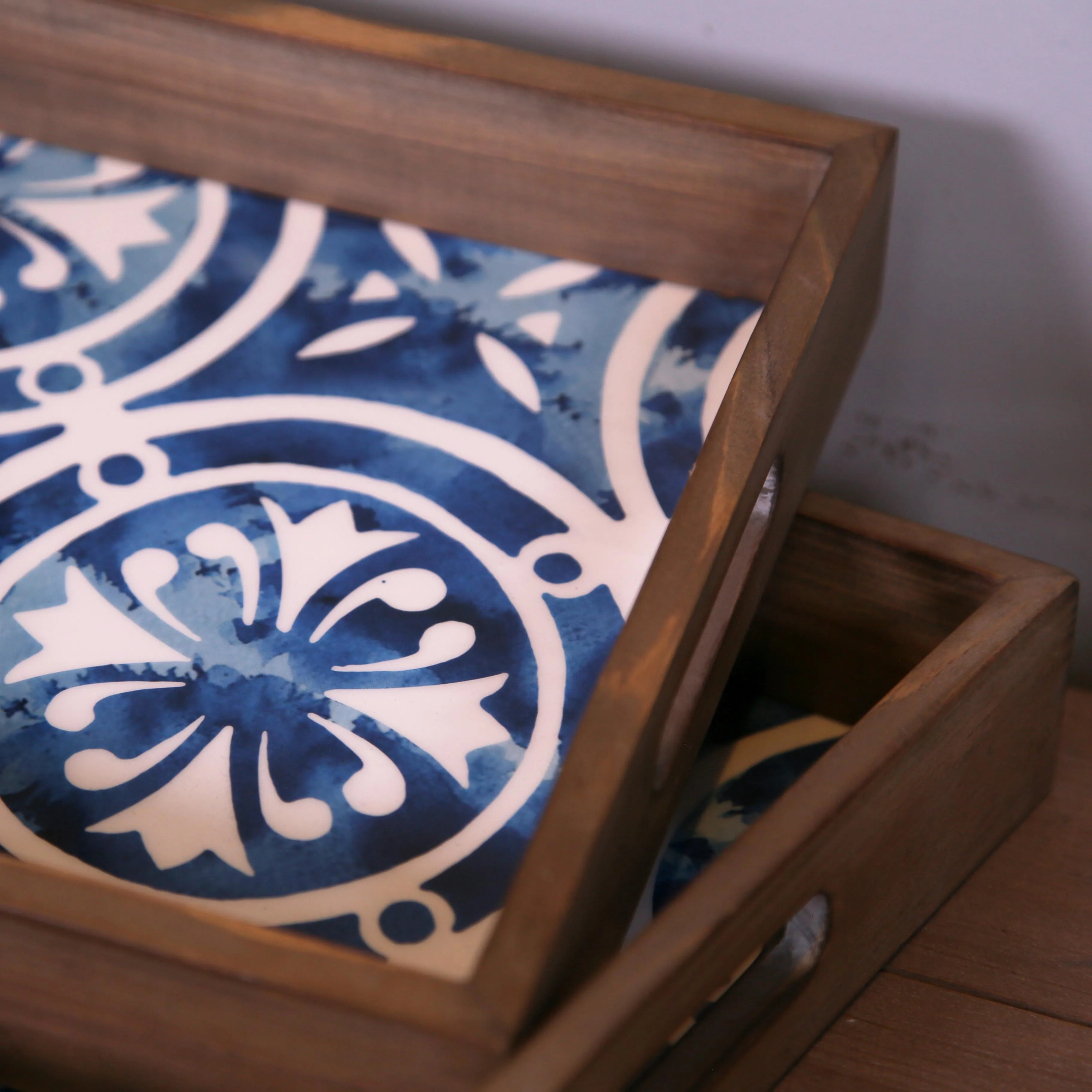 Wooden Serving Trays Multipurpose Wood Trays With Handle Home Decor