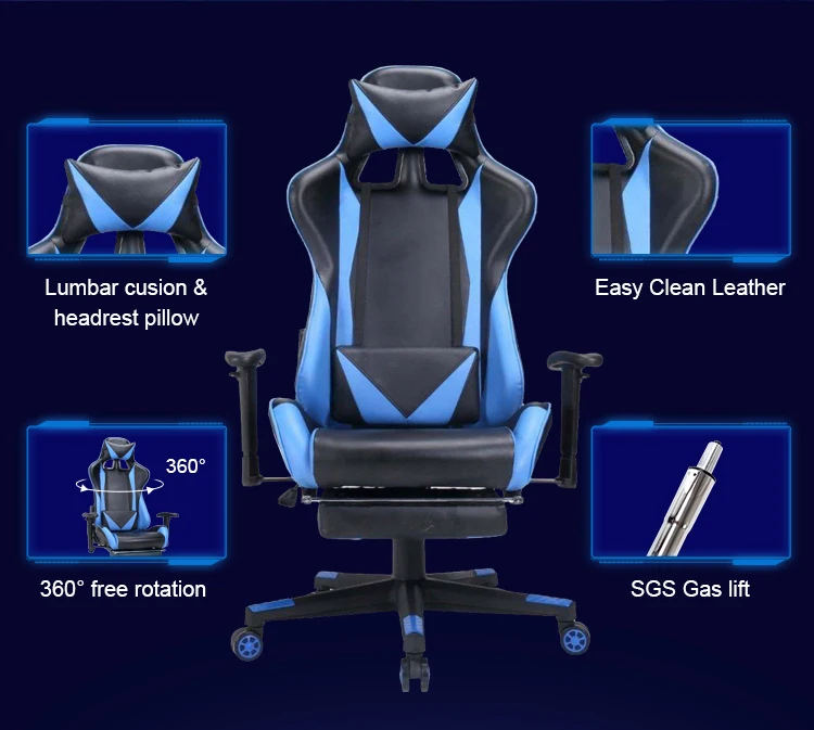 Blue Leather Laptop Frame Silla Gamer Cheap Gaming Chair Buy Laptop