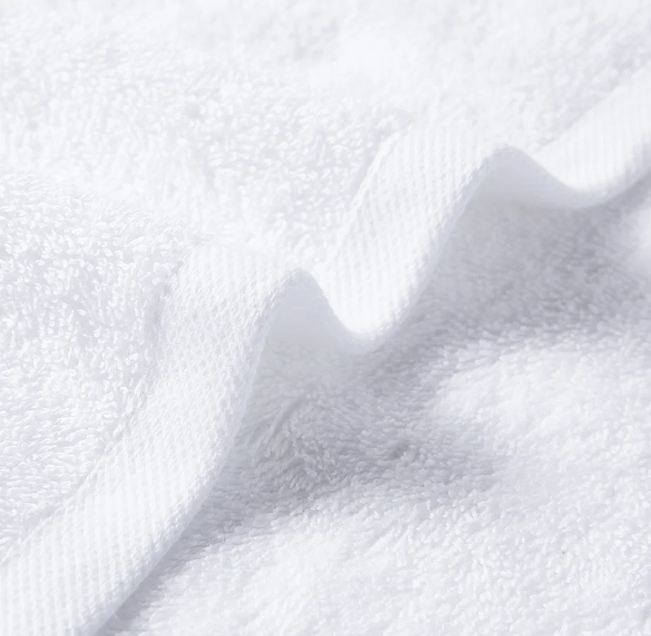 5 Star Hotel Towels White Custom Logo Bathroom Linen 100% Cotton Face ...