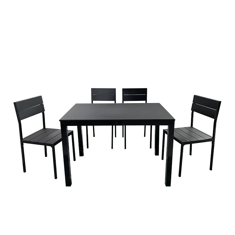 2021 NEW design Dining table set with 4 chairs MDF+PVC dining set for dining room DS-099 with Live show