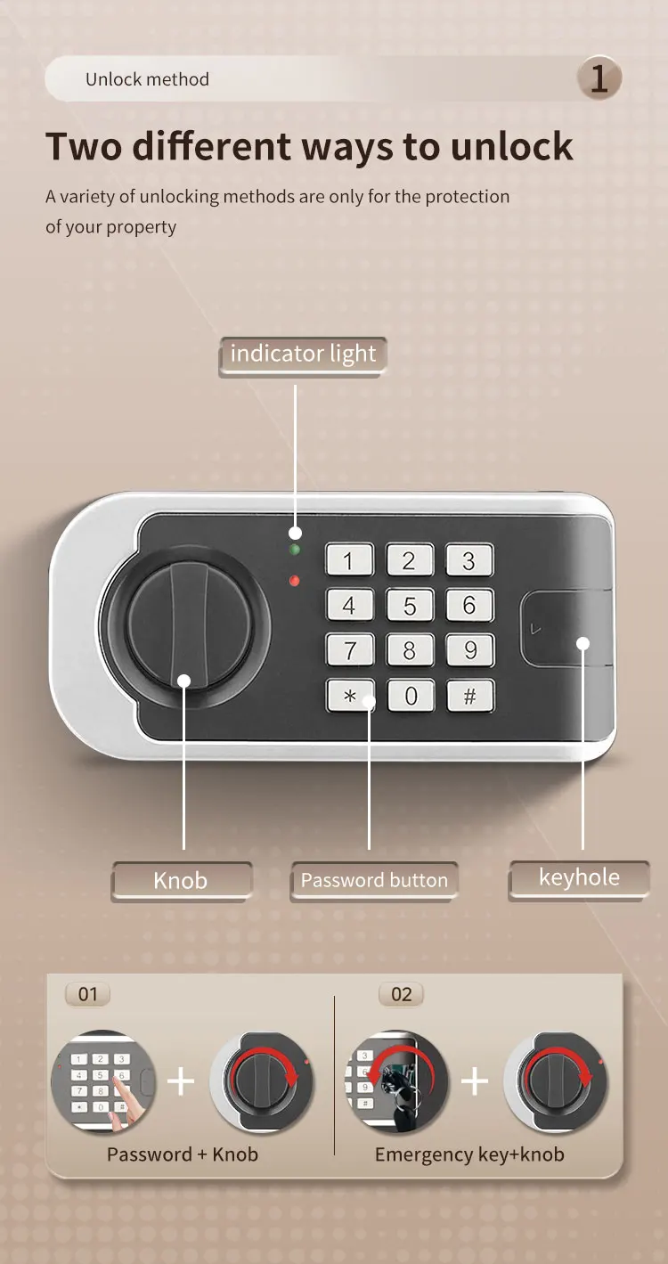 CEQSAFE American High-end Mini Electronic Digital Lock Security Safe Box for Money details
