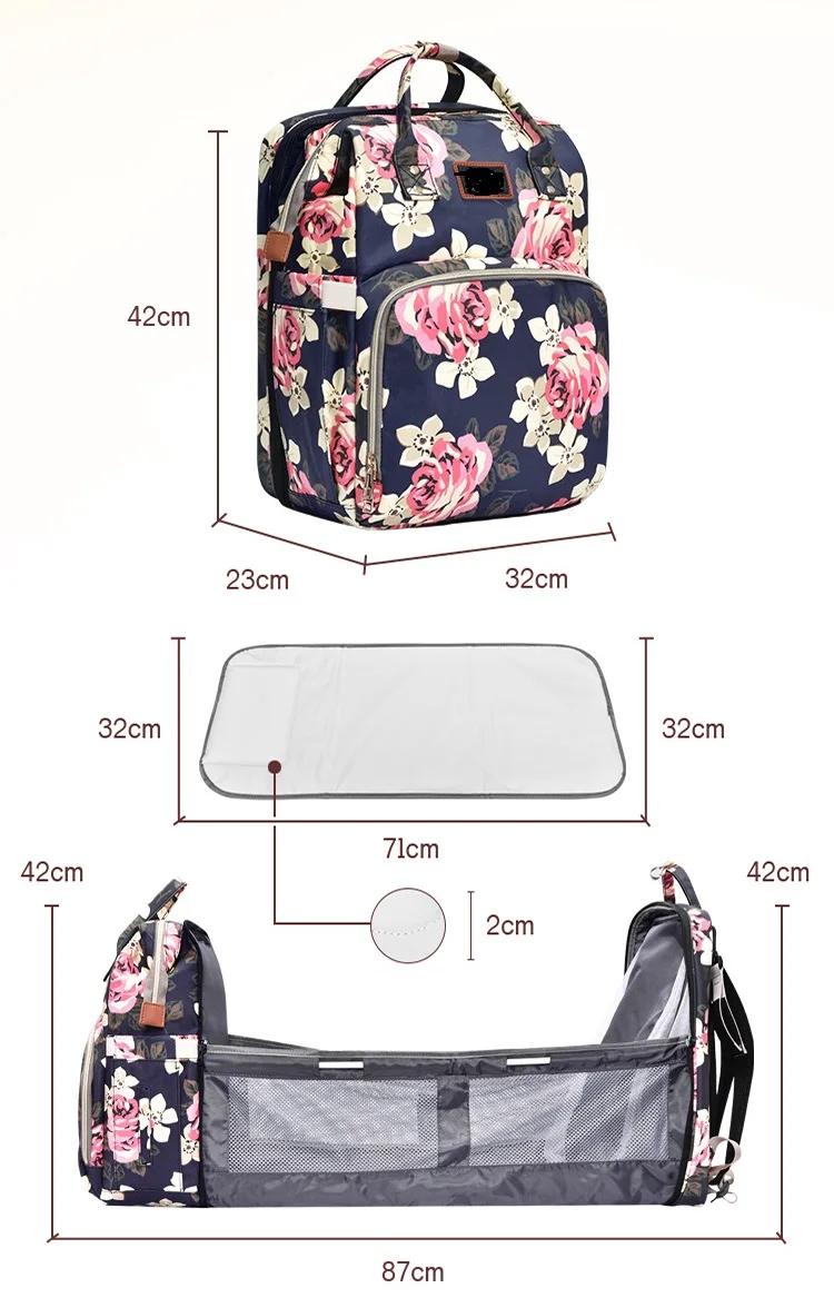 Amazon hot products waterproof travel bassinet diaper bag 2021 diaper bag backpack with toy band