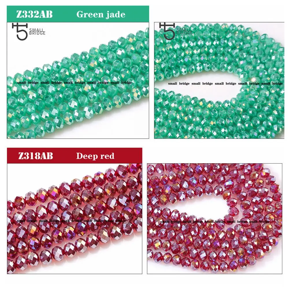 4mm Crystal Loose Beads Faceted Rondelle Glass Bead  with hole for jewelry making and bracelets manufacture