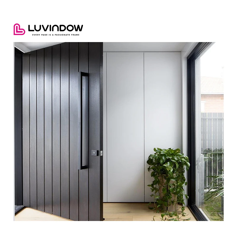 Original Factory Customized Security Front Wooden Pivot Entrance Door External Modern Solid Wood Entry Door