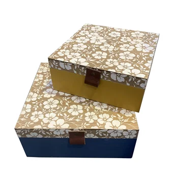 Wholesale Fancy 3D Pattern MDF Crafts Rectangular Decorative Gift Small Storage Wooden Box With Lid