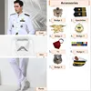 White jacket+Pants+Shirt+Cap+7 accessories