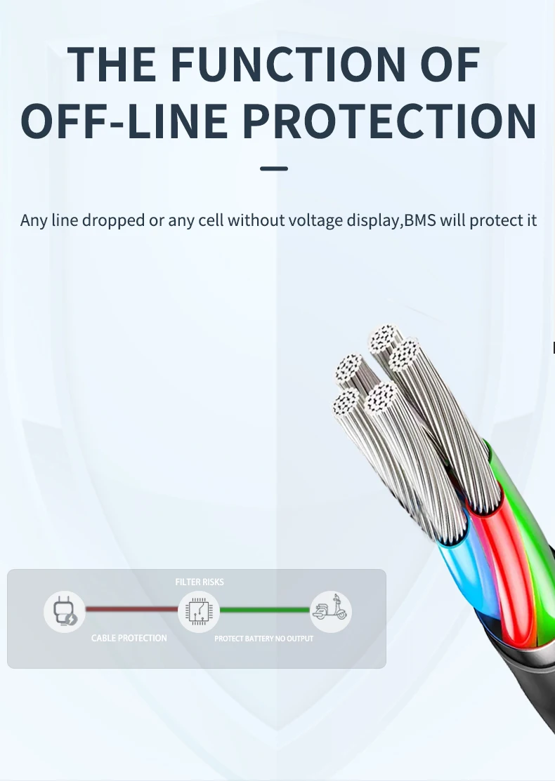 Liion 3.7v 10s 36v 20a Separate Port With Antireverse Connection For