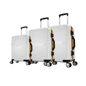 Custom Logo 24-Inch Large Travel Aluminium Trolley Hard Luggage Unisex Hot Sales Spinner Suitcase with ABS and PC Materials