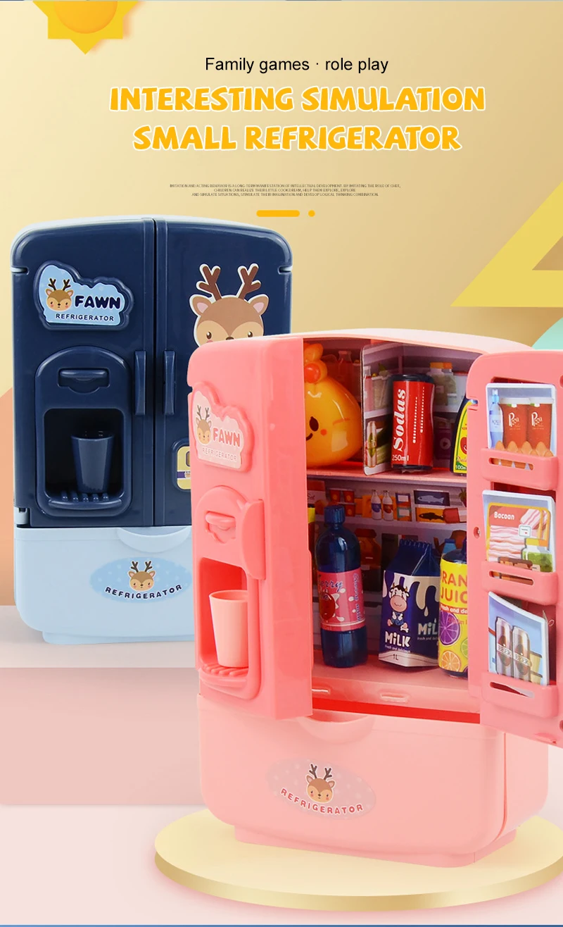 Mini Doll Fridge Fashion Furniture Kitchen Refrigerator For Barbie Accessories For Doll Dream House Play Toys Kids Pretend Play