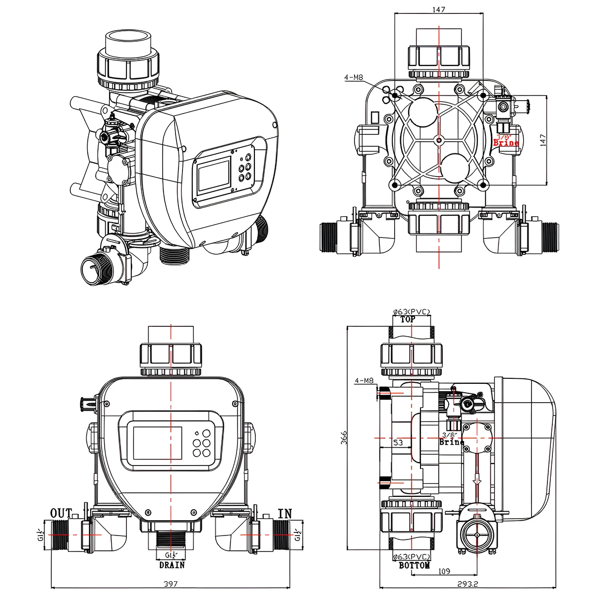 Dual Mode Control Quartz Sand Automatic Water Control Valve Manufacturer Water Filter Faucet Poppet Flow Control Valve Price