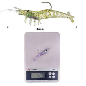 3pcs Luya Soft Lures10g/8.5cm Silicone Simulation Shrimp and Worm with Hook Soft Shrimp Lures – Soft Lure – view 5
