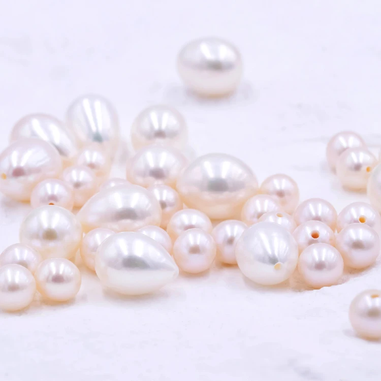 Perle di perle d'acqua dolce naturali di alta qualà quasi rotonde 36 cm perline sfuse per la creazione di gioielli con bracciale collana da donna fai da te  36