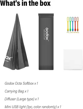 Godox SB-UBW 120cm Umbrella Octagon Softbox Reflector Kit with Carrying Bag for Portrait or Product Photography detail image