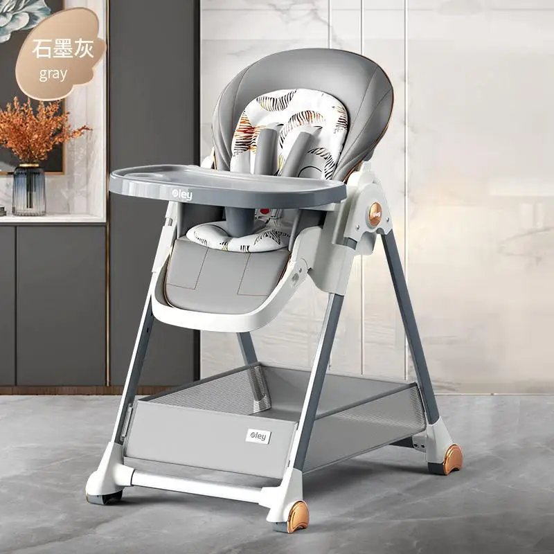 Collapsible with Wheels Dining Chair for Baby Baby Chair Trolley with Cradle Swing Baby Eating Feeding Chair