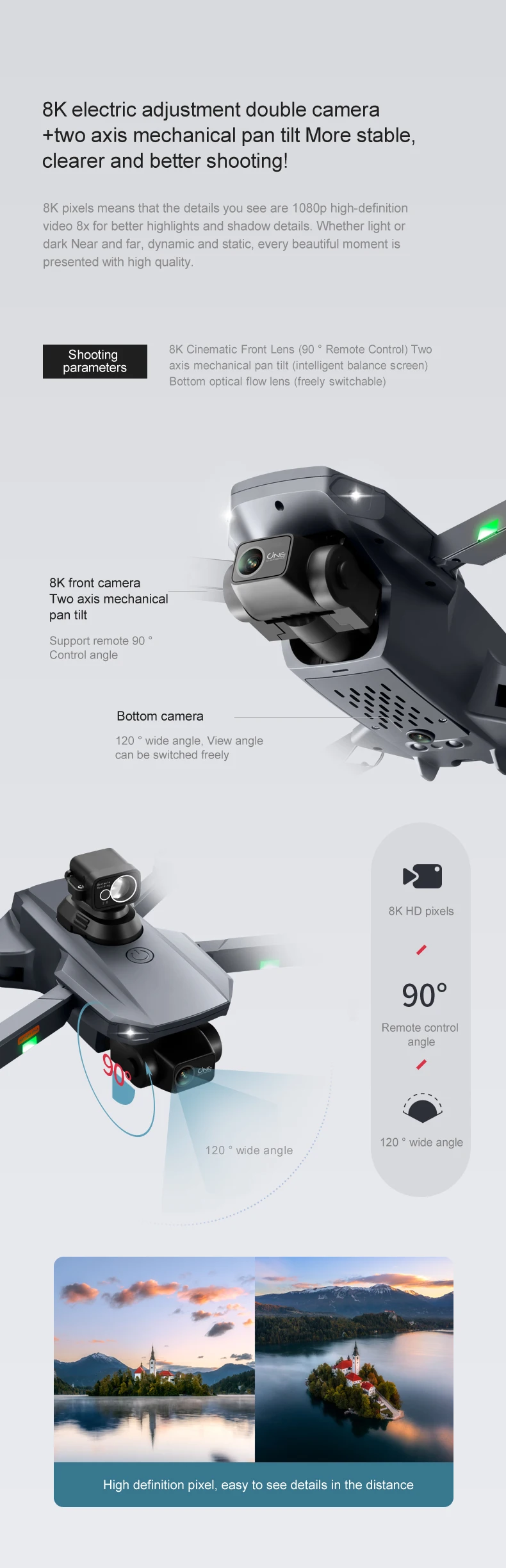RG101 PRO 2 Axis Gimbal 8K HD camera Professional Drone Brushless RC Quadcopter Laser Obstacle Avoidance RG101 Pro Drone