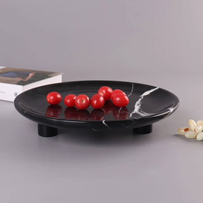 Marble Tray Modern Minimalist Model Room Table Top Tray Fruit Plate Ornament Decorative Art Coffee Table Living Room Ornaments