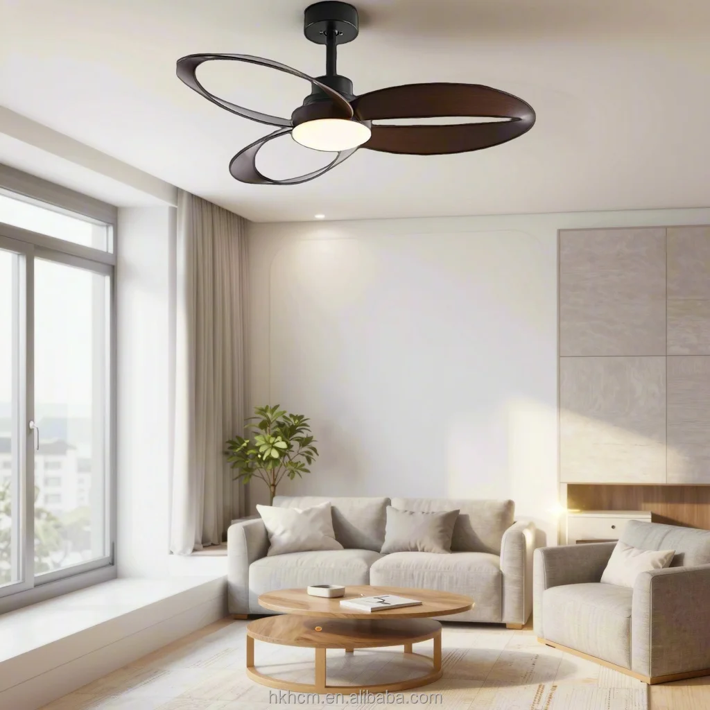 product modern nordic led fan chandelier with 5 blades full spectrum lighting  for home dining room  remote control switch-4
