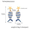 TXF442-Sky blue fish earrings