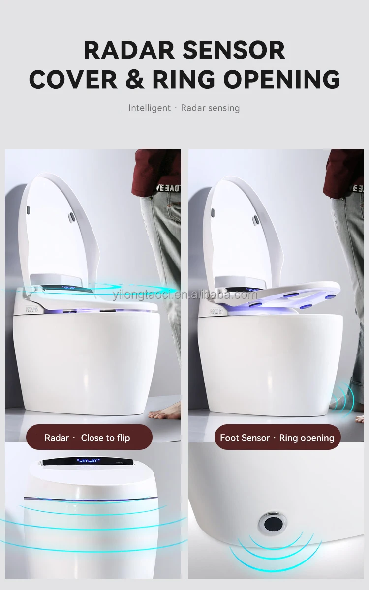 Popular Sanitary Ware Floor Mounted Intelligent Toilet Bowl Automatic ...