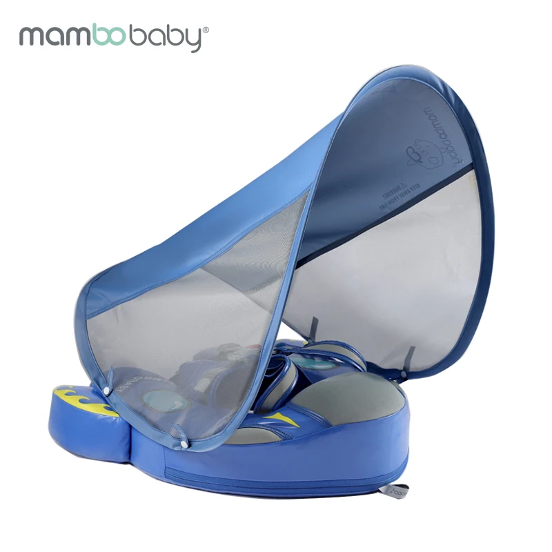 Безопасный ненадувной флот Mambobaby, детский флоат для бассейна с солнцезащитным козырьком