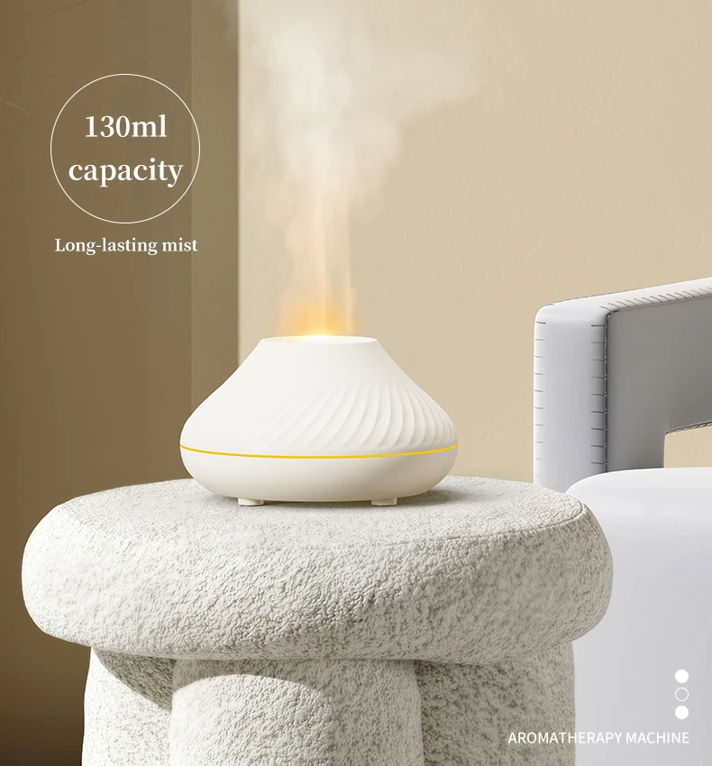BSCI Factory Humidifier Diffuser Aroma USB LED Flame Effect Ultrasonic Room Aroma Diffuser