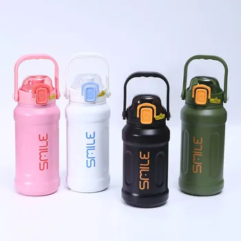 1000ML Portable 316 stainless steel gym sports water bottle large drink water bottle with handle