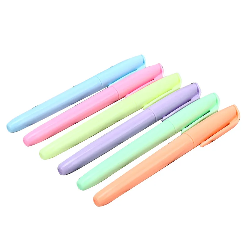 Custom Logo Fluorescent Highlighter Marker Cartoon Girls Squared Cute Highlighter Pen for Kids