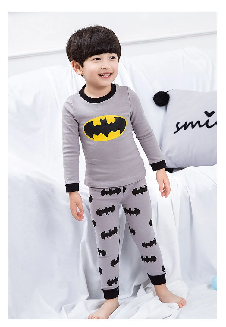 2021 пижамный комплект, 100% хлопок, осенняя одежда для сна с мультяшным принтом, пижамные комплекты для детей