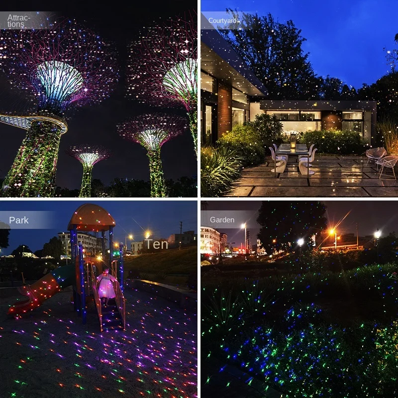 RGBW Colorful Led Tree Light DMX512 Dynamic Firefly Starry Sky Laser Projection Lamp Outdoor Garden Landscape Atmosphere Lights