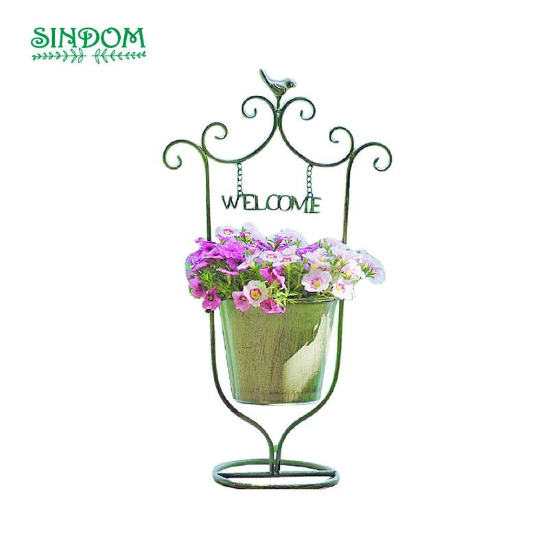 Tarjeta De Bienvenida Antigua,Maceta De Flor De Pájaro,Soporte De Jardín De  Hierro Forjado Antiguo Para Decoración - Buy Flor Jardín Balcón  Decoración,Al Aire Libre Flor Decoración,Años De Hierro Forjado Estante  Product on