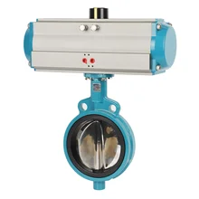 At Six-Petal Star-Shaped Stainless Steel Wafer Type Butterfly Valve Double-Acting Pneumatic Rotary Discharge Six-Petal Design