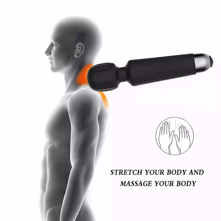 USB Charge Magic 20 Pattern 8 Speed AV Wand Massager Electric Relax Massage Vibrator Waterproof Silicone Personal Body Massager