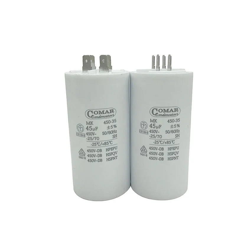 COMAR 30uf 40uf 45uF 450V AC Motor Run Capacitor for Water Pump Ect.(±5%, 50/60Hz, -25℃~+85℃)